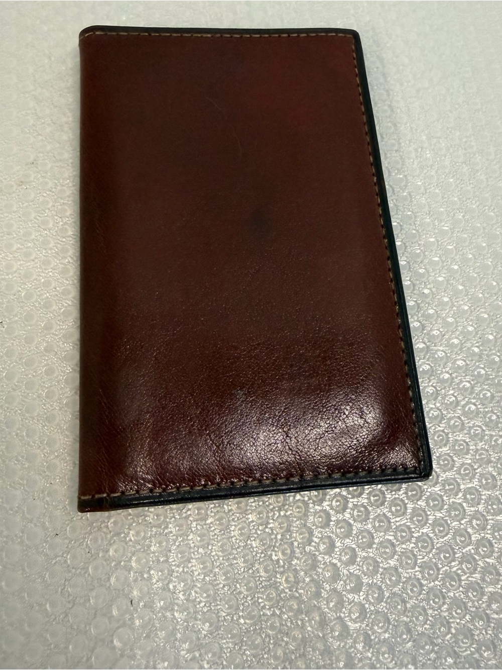 Bosca Brown Leather Money Clip Wallet with Black Trim